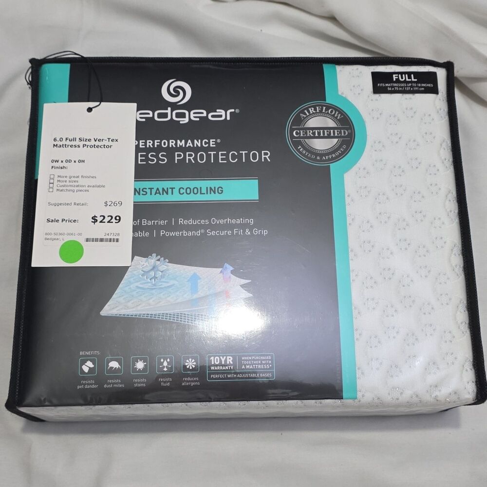 Mattress Protector FULL BEDGEAR Ver-Tex Instant Cooling Waterproof BGM026003
